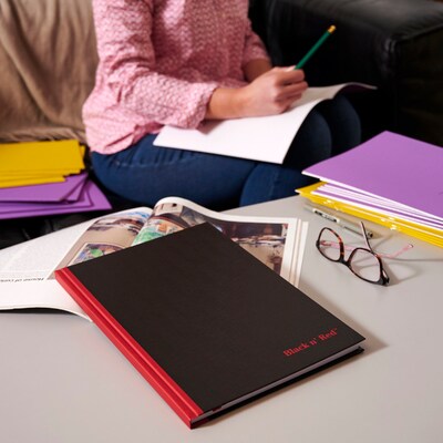 Black N' Red 1-Subject Professional Notebooks, 11 3/4" x 8 1/4", Wide Ruled, 96 Sheets, Black (JDK-D66174)