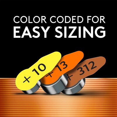 Duracell Size 312 Brown Hearing Aid Batteries, 16/Pack (DURDA312B16ZM09)