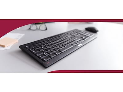 Cherry Stream Desktop Recharge Wireless Keyboard and Optical Mouse Combo, Black (JD-8560US-2)
