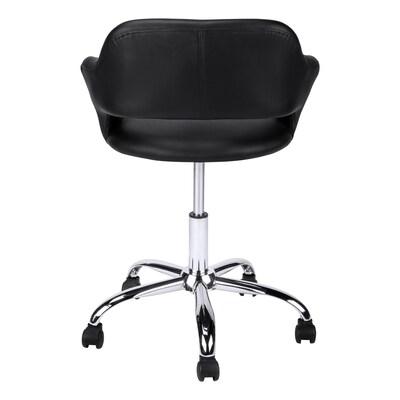 Monarch Specialties Inc. Armless Faux Leather Swivel Computer and Desk Chair, Black (I 7298)