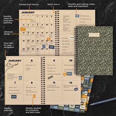 2025 TF Publishing 6.5" x 8"  Classic Composition Medium Weekly Monthly Planner (25-9202)