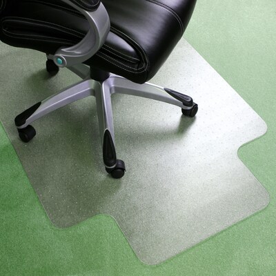 Floortex Valuemat Basic Vinyl Low Pile Carpet Chair Mat with Lip, 36" x 48", Clear (NRCMFLVG0042)