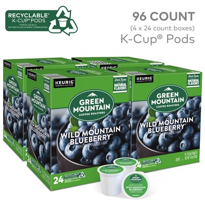 Green Mountain Wild Mountain Blueberry Coffee Keurig® K-Cup® Pods, Light Roast, 96/Carton (67832)