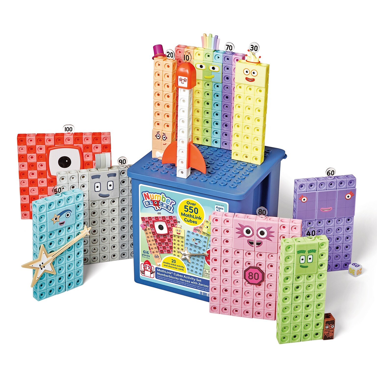 hand2mind MathLink Cubes Activity Set Numberblocks Heroes (96930)