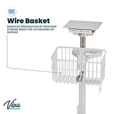 Viva Comfort Edan Elite V-Series Monitor Universal Vital Sign Mobile Stand with Mounting Plate, White (ADIME912-C-MP-07-MK)