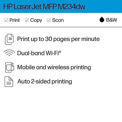 HP LaserJet Pro MFP M234dw Printer, 3-Year Warranty with Next Day Replacement & Toner Discounts Smart Bundle