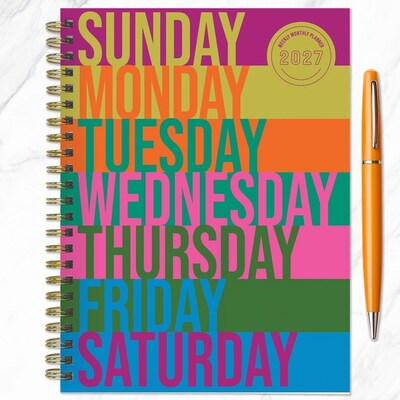 2027 TF Publishing All Week Long 6.5" x 8"  Weekly & Monthly Standard Planner, Paperboard Cover, Multicolored (27-9206)