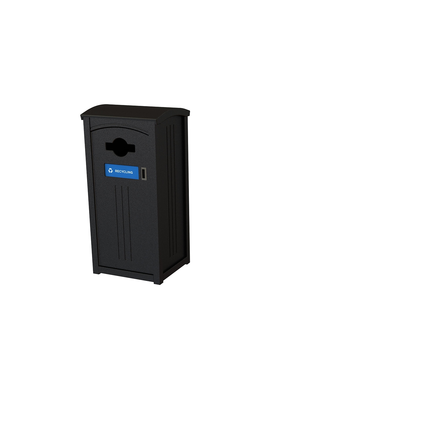 CleanRiver PD Plastic Outdoor Recycling Bin, 35 Gallon, Black (PD35-1-R-BK)