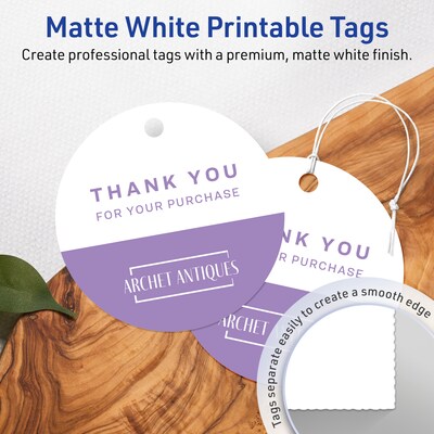 Avery 3 Diameter  Blank Price & Merchandise Tags, White, 150/Carton (95334-MWT25)