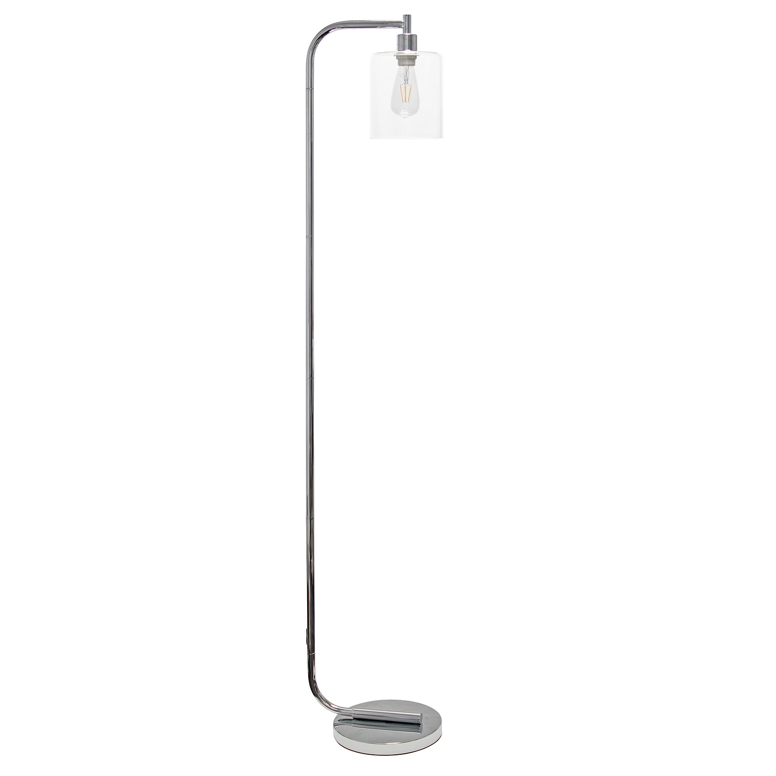 Creekwood Home 63 Metal Floor Lamp with Cylindrical Shade, Chrome (CWF-1000-CH)