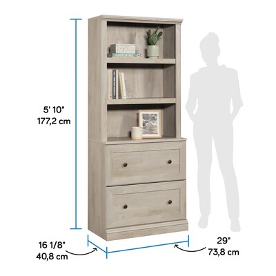 Sauder Select 70"H 3-Shelf Bookcase, Chalked Chestnut (444770)