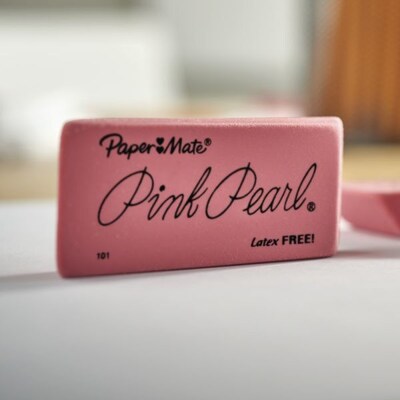 Paper Mate Pink Pearl Block Eraser, Pink, 3/Pack (70501SAN)