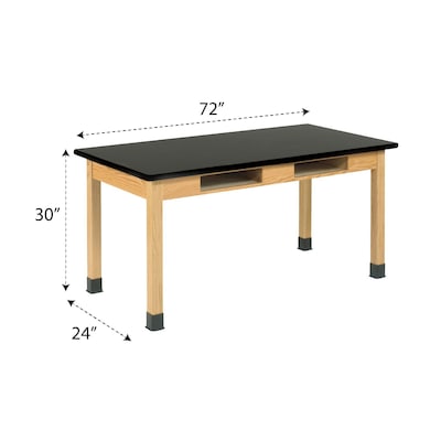 Diversified Woodcrafts School Classroom Rectangular Science Lab Table, 72 x 24, Oak (C7301K30N)