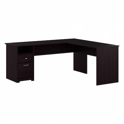 Bush Furniture Cabot 72W L Shaped Computer Desk with Drawers, Espresso Oak (CAB051EPO)