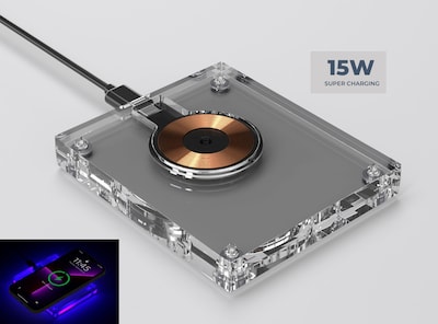 Clear Acrylic Wireless Charger w/ 210 pts