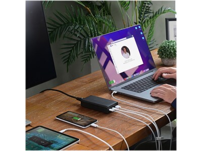 j5create 185W USB-C/USB-A 3-Port GaN PD Charger, Black (JUP37185)