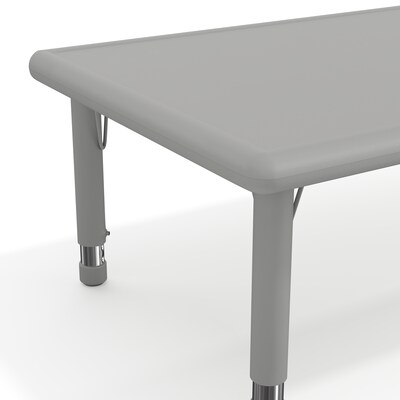 Flash Furniture Wren Rectangular Activity Table, 24" x 48", Height Adjustable, Soft Gray (YUYCX012RECTSGY)