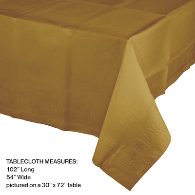 Creative Converting Touch of Color Paper Tablecloth, Glittering Gold, 6/Pack (713276)