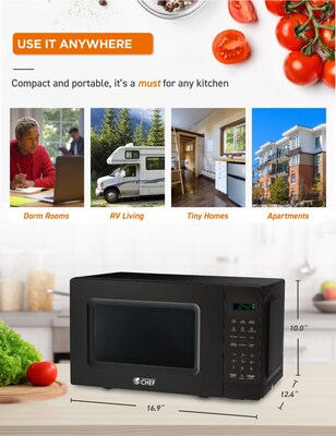 Commercial Chef 0.7 Cu. Ft. Countertop Microwave, Black (CHM7MB)