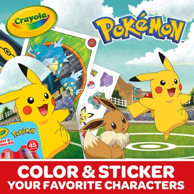 Crayola Pokemon Color & Sticker Kit Coloring Book, 20 Pages (BIN041236)