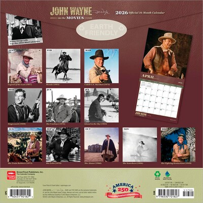 2026 BrownTrout John Wayne in the Movies 12 x 12 Monthly Wall Calendar (9798330701827)