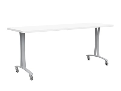 Safco Rumba Training Room Table, 24" x 72", Designer White (RBA7224TCASLDSWT)
