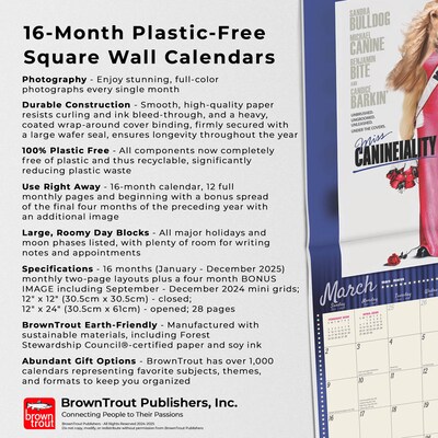 2025 BrownTrout Best in Show 12" x 12" Monthly Wall Calendar (9781975481452)