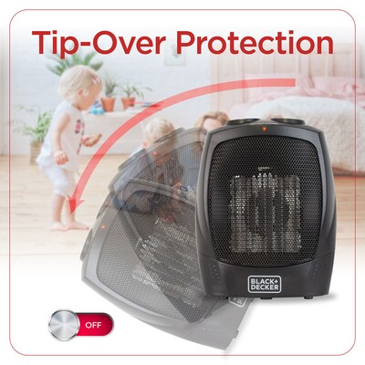 Black & Decker 1500-Watt Portable Ceramic Electric Heater, Black (BHDC201)