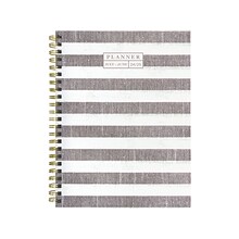 2024-2025 TF Publishing White Lotus Series Seersucker Stripe 6 x 8 Academic Weekly & Monthly Plann