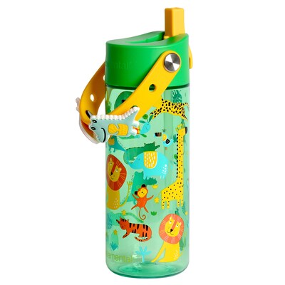 Elemental Splash Charm Plastic Water Bottle, 18 oz., Jungle Friends (EMLETR18JF59C)