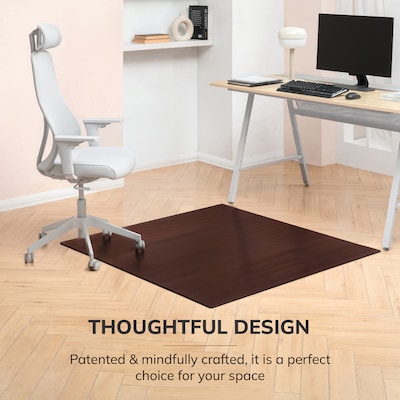 Anji Mountain Standard Bamboo Carpet & Hard Floor Chair Mat, 48" x 52", Dark Cherry (AMB24013)