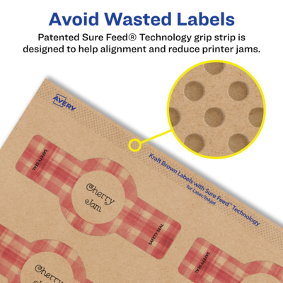 Avery Laser/Inkjet Multipurpose Labels, 3.5" x ", Kraft Brown, 250/Pack (94122)
