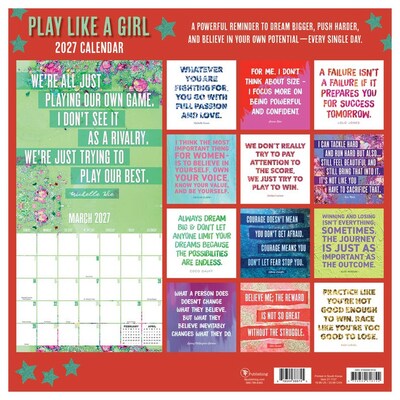 2027 TF Publishing Play Like A Girl 12" x 12" Monthly Wall Calendar, Multicolored (27-1137)