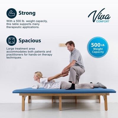 Viva Comfort Therapy Wall Mounted Folding Treatment Table, 500 lbs. Capacity, Blue (ADI996-06-BLU-MK)