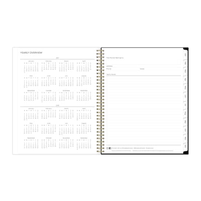2027 Blue Sky Baccara Dark 8.5" x 11" Calendar Year Weekly & Monthly Planner, Plastic Cover (110211-27)