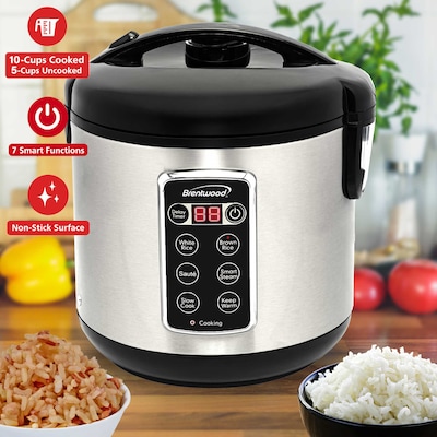 Brentwood 2.5 Quart Slow Cooker, Stainless Steel/Black (RC-5110DS)