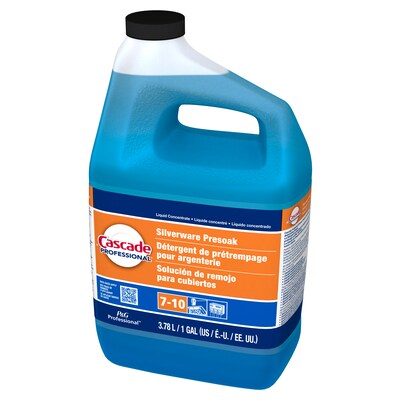 Cascade Professional Silverware Presoak Dishwasher Detergent Liquid, Unscented, 128 oz. (71188)