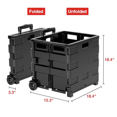 Staples Plastic/Poly Mobile Utility Cart with Dual Wheel, Black (ST60714-CC)