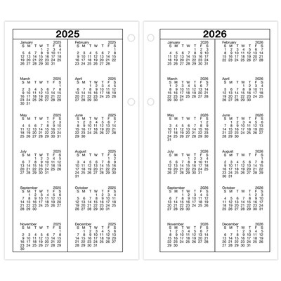 2026 AT-A-GLANCE 8" x 4.5" Daily Calendar Refill Pages, White/Black (E210-50-26)