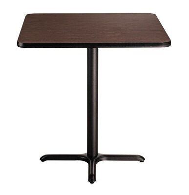 NPS CT Series 36 Square 36 Height Cafe Table, X Base, Black Frame/Mahogany Top (CT33636XCPBTMMY)