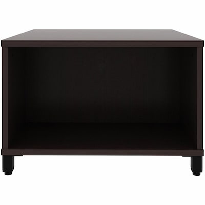 Lorell 24"W x 24"D Laminate Square Reception Table with Storage, Espresso (LLR69204)