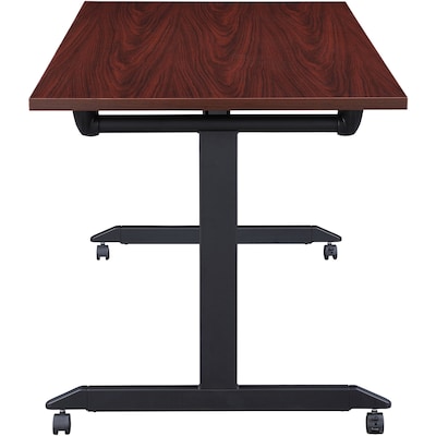 Lorell 63"W x 24"D Mobile Folding Training Table, Laminate, With Wheels, Mahogany (LLR60735)