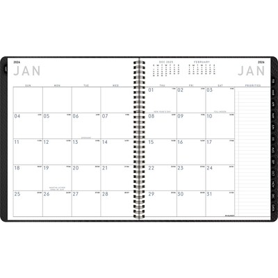 2026 AT-A-GLANCE Contemporary 9 x 11 Monthly Planner, Faux Leather Cover, Charcoal (70-260X-45-26)