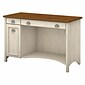 Bush Furniture Fairview 48"W Computer Desk with Drawers, Antique White and Tea Maple (WC53218-03)