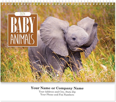 Custom Baby Animals Spiral Wall Calendar