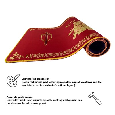 Lexip Game of Thrones XXL Non-Skid Gaming Mouse Pad, Red (TSXLXMP0007)