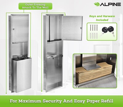 Alpine Industries Centerpull Paper Towel Dispenser, Stainless Steel (492)