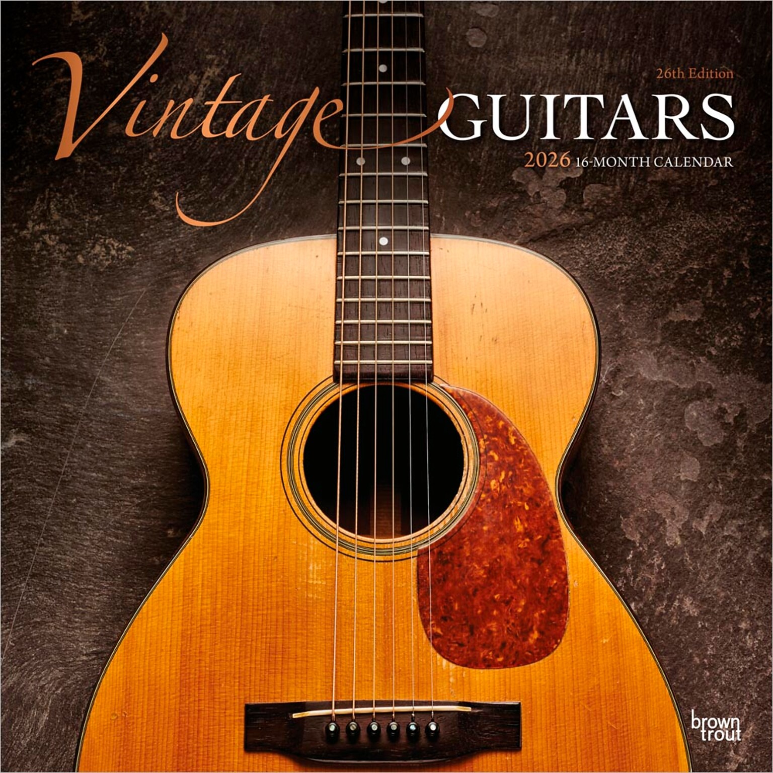 2026 BrownTrout Vintage Guitars 12 x 12 Monthly Wall Calendar (9798330706136)