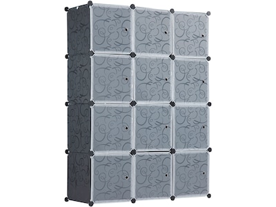 Mount-It! 55.9" x 42.1" Portable Closet Rack, Gray/Black, Plastic (WI-4030)
