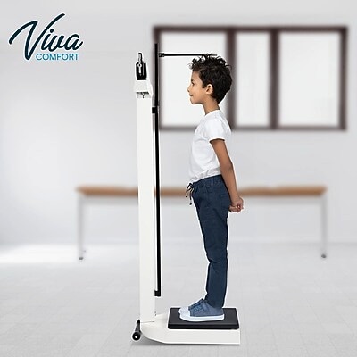 Viva Comfort ME904 Mechanical Physician Weight & Height Scale, White, 440 lbs. Capacity (ADIME904-02-MK)